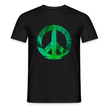 paix avec le chanvre - T-shirt homme - noir - Devant - AI Model Male 178 light (178cm)