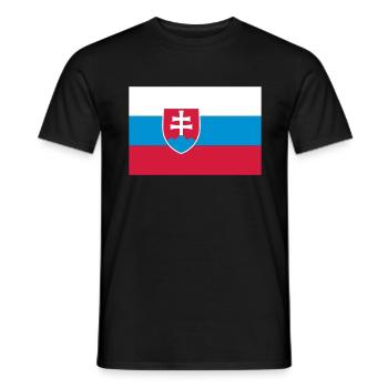 slovakia flag - T-shirt homme - noir - Devant - AI Model Male 178 light (178cm)