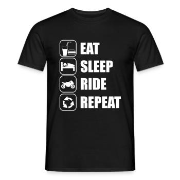 eat sleep ride - Men's T-Shirt - black - Front - AI Model Male 178 light (178cm)