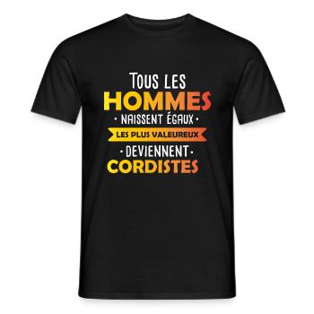Cadeau Humour Original Cordiste / Escalade - T-shirt homme - noir - Devant - AI Model Male 178 light (178cm)