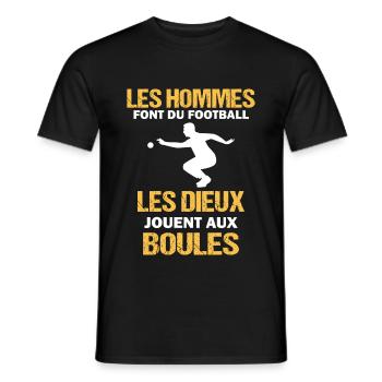Boules / Bouliste / Joueur aux boules / Pétanque - T-shirt homme - noir - Devant - AI Model Male 178 light (178cm)