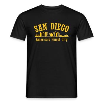 San Diego Americas Finest City Semper Vigilans - Men's T-Shirt - black - Front - AI Model Male 178 light (178cm)