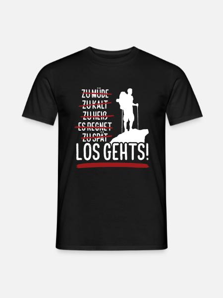 Zu müde, zu spät,... Los geht's Wandern! (Männer) - Männer T-Shirt - Schwarz