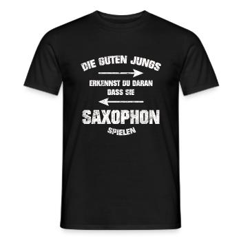SAXOPHON DIE GUTEN JUNGS GRUNGE LOOK SHIRT - Männer T-Shirt - Schwarz - Vorne - AI Model Male 178 light (178cm)