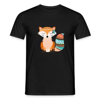 tribal fox - Men's T-Shirt - black - Front - AI Model Male 178 light (178cm)