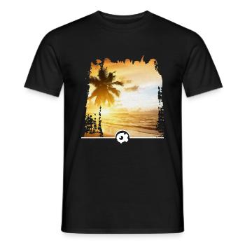 Plage avec palmier - T-shirt homme - noir - Devant - AI Model Male 178 light (178cm)