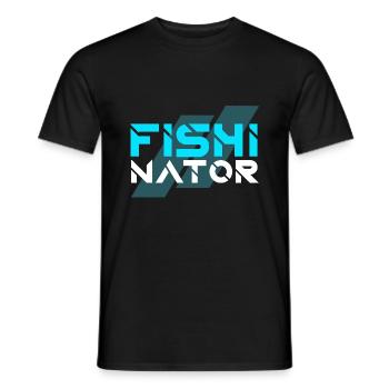 Fisherman fishinator fishing fish gift - Men's T-Shirt - black - Front - AI Model Male 178 light (178cm)