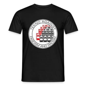 Tekno contre le fascisme et le racisme - T-shirt homme - noir - Devant - AI Model Male 178 light (178cm)