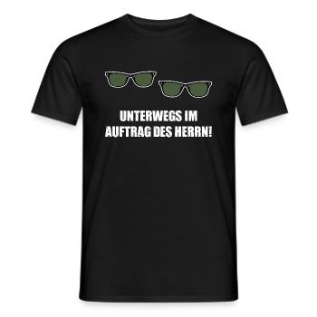 Unterwegs im Auftrage des Herrn - Männer T-Shirt - Schwarz - Vorne - AI Model Male 178 light (178cm)