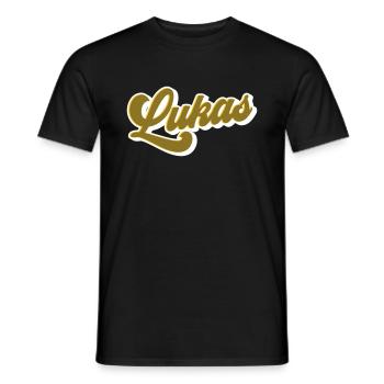 Lukas | Farben änderbar - Männer T-Shirt - Schwarz - Vorne - AI Model Male 178 light (178cm)