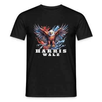Kamala Harris & Tim Walz 2024 T-shirt classique - T-shirt homme - noir - Devant - AI Model Male 178 light (178cm)