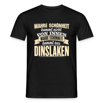 DINSLAKEN - Schönheit - Männer T-Shirt - Schwarz - Vorne - AI Model Male 178 light (178cm)