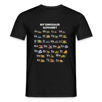Dinosaur Alphabet - Men's T-Shirt - black - Front - AI Model Male 178 light (178cm)