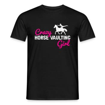 Conception acrobatique de voûte et cheval équestre - T-shirt homme - noir - Devant - AI Model Male 178 light (178cm)