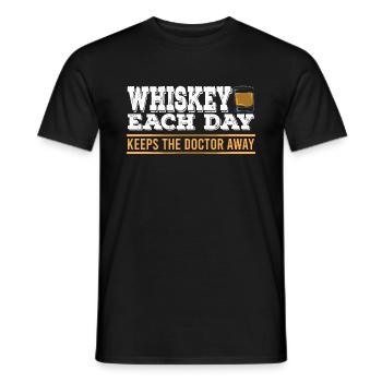 Whisky A Day Funny Drinking - Men's T-Shirt - black - Front - AI Model Male 178 light (178cm)