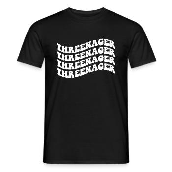 Threenager Toddler Troisième Trois ans Fun - T-shirt homme - noir - Devant - AI Model Male 178 light (178cm)