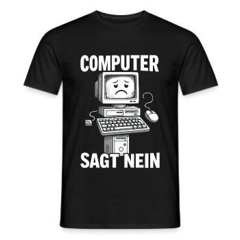 Computer sagt nein - Retro Look - Männer T-Shirt - Schwarz - Vorne - AI Model Male 178 light (178cm)