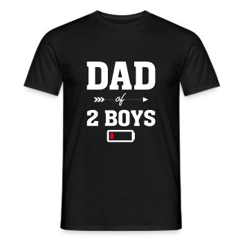 Fête des pères de 2 garçons - T-shirt homme - noir - Devant - AI Model Male 178 light (178cm)