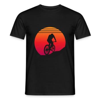 Mountainbike - Sunset - Männer T-Shirt - Schwarz - Vorne - AI Model Male 178 light (178cm)
