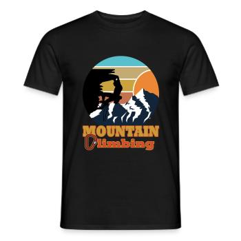 Climb climbing - Men's T-Shirt - black - Front - AI Model Male 178 light (178cm)