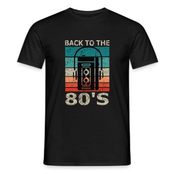retour aux années 80 s 80 - T-shirt homme - noir - Devant - AI Model Male 178 light (178cm)