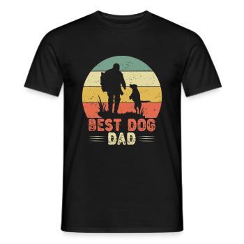 Master dog love dog dad gift dog dad - Men's T-Shirt - black - Front - AI Model Male 178 light (178cm)