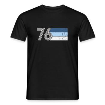Vintage 1976 Birthday 45 YEARS RETRO - Men's T-Shirt - black - Front - AI Model Male 178 light (178cm)