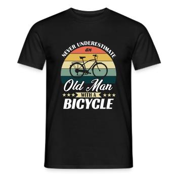 Cyclist bicycle cycling cycling - Men's T-Shirt - black - Front - AI Model Male 178 light (178cm)