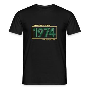 Awesome since 1974 LIMITED EDITION 47 years of retro - Men's T-Shirt - black - Front - AI Model Male 178 light (178cm)