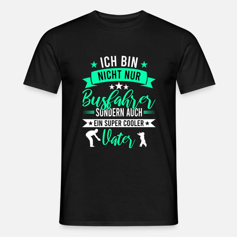 Busfahrer Vater Papa - Männer T-Shirt - Schwarz