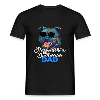 Staffordshire Bullterrier Hund Dad Vater Papa - Männer T-Shirt - Schwarz - Vorne - AI Model Male 178 light (178cm)