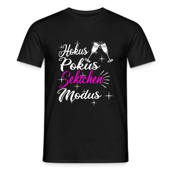 Sekt Spruch - Männer T-Shirt - Schwarz - Vorne - AI Model Male 178 light (178cm)