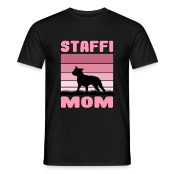 Staffordshire Bullterrier Mom Mama Mutter Hund - Männer T-Shirt - Schwarz - Vorne - AI Model Male 178 light (178cm)