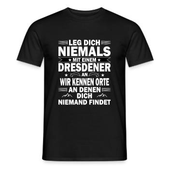 Dresden Dresdener Sachsen Spruch - Männer T-Shirt - Schwarz - Vorne - AI Model Male 178 light (178cm)