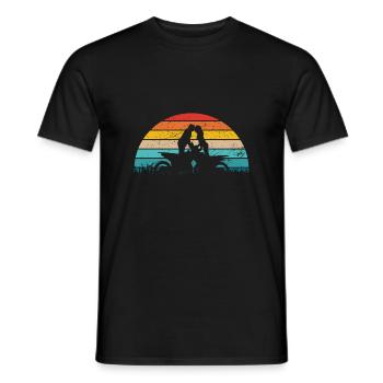 Motocross Couple Couple Couple Woman Man Motorcycle - Men's T-Shirt - black - Front - AI Model Male 178 light (178cm)