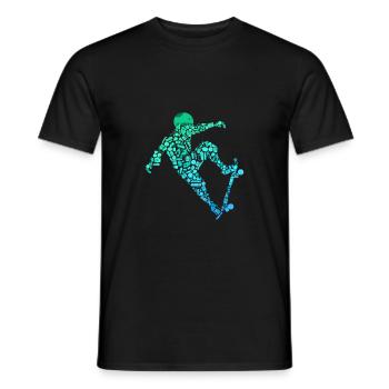 Skateboard Skate Stunt Motif for Boys and Kids - Men's T-Shirt - black - Front - AI Model Male 178 light (178cm)