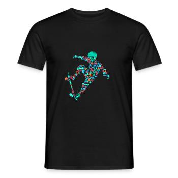 Skateboard Skate Stunt Motif for Boys and Kids - Men's T-Shirt - black - Front - AI Model Male 178 light (178cm)