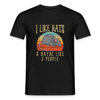 Lustig Ratte I Like Rats Maybe & 3 People Geschenk - Männer T-Shirt - Schwarz - Vorne - AI Model Male 178 light (178cm)
