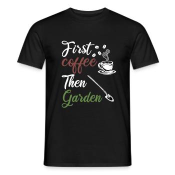 Garden Morning Muffle Coffee Gardener Gardening - Men's T-Shirt - black - Front - AI Model Male 178 light (178cm)