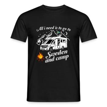 Camping Brauche keine Therapie Schweden und campen - Männer T-Shirt - Schwarz - Vorne - AI Model Male 178 light (178cm)