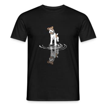 Foxterrier Drahthaar | Foxterrier T-Shirt - Männer T-Shirt - Schwarz - Vorne - AI Model Male 178 light (178cm)