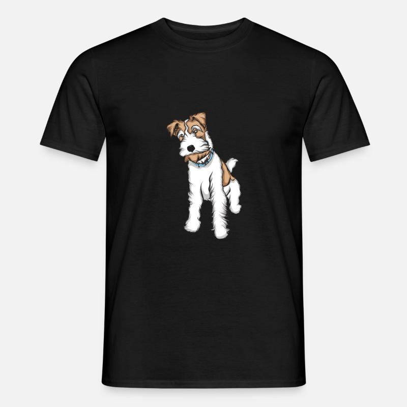 Foxterrier Drahthaar | Foxterrier T-Shirt - Männer T-Shirt - Schwarz