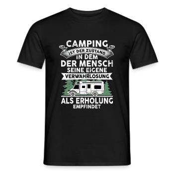 Camping Ist Der Zustand In Dem Der Mensch Camping - Männer T-Shirt - Schwarz - Vorne - AI Model Male 178 light (178cm)