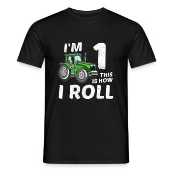 Je suis 1 an 1. Tracteur anniversaire tracteur - T-shirt homme - noir - Devant - AI Model Male 178 light (178cm)