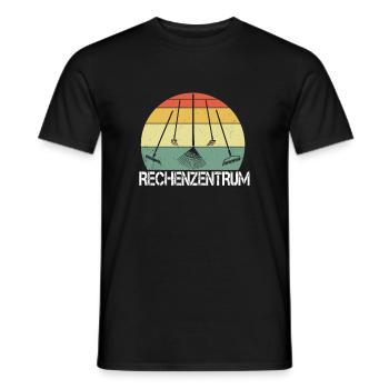 Rechenzentrum Retro Vintage Rechen & Besen Garten - Männer T-Shirt - Schwarz - Vorne - AI Model Male 178 light (178cm)