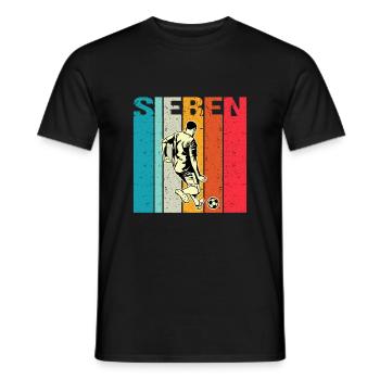 Ich bin schon 7 | 7. Geburtstag Jungen Fussball - Männer T-Shirt - Schwarz - Vorne - AI Model Male 178 light (178cm)