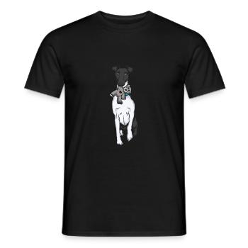 Foxterrier Drahthaar Kuscheltier - Männer T-Shirt - Schwarz - Vorne - AI Model Male 178 light (178cm)