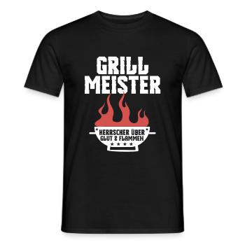 Grillmeister Grillen Grill Barbecue BBQ Fleisch - Männer T-Shirt - Schwarz - Vorne - AI Model Male 178 light (178cm)