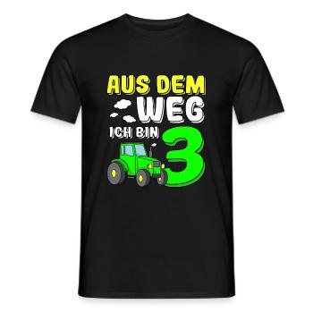Aus dem Weg ich bin 3. Geburtstag Traktor Junge - Männer T-Shirt - Schwarz - Vorne - AI Model Male 178 light (178cm)