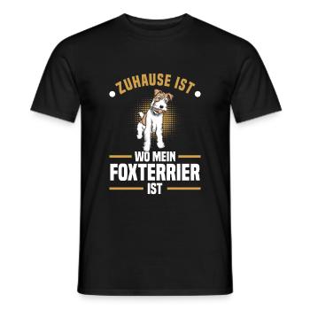 Foxterrier Drahthaar | Foxterrier - Männer T-Shirt - Schwarz - Vorne - AI Model Male 178 light (178cm)